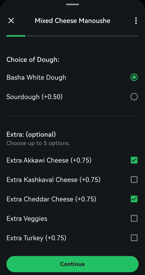 Choose the options