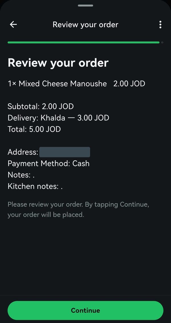 Confirm the order